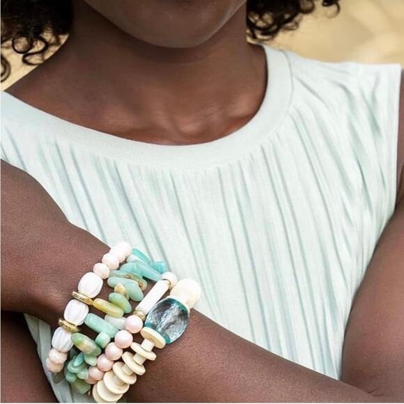 New Plunder “Hadleigh Brooke” Stackable Elastic Bracelet Set of 4 - Picture 2 of 5